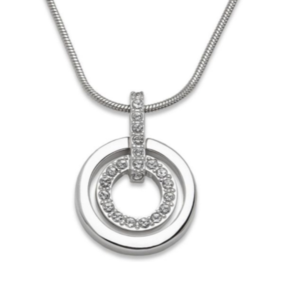 Swarovski Necklace, Crystal Double Circle Pendant